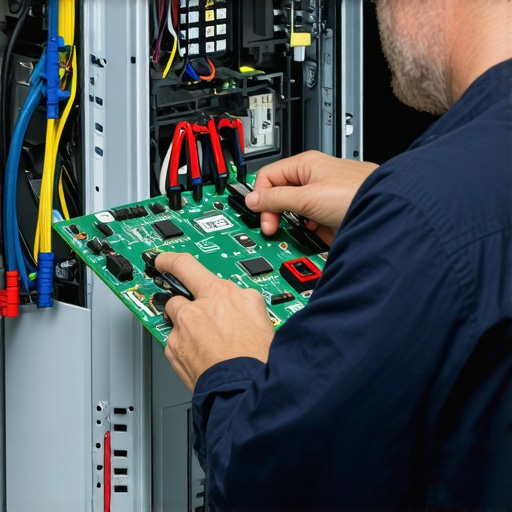 Advanced Dishwasher Diagnostic Testing Technician performing advanced diagnostics on dishwasher control board with specialized tools