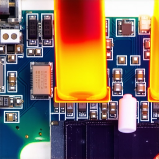 Thermal camera view highlighting hot spots on dishwasher control module