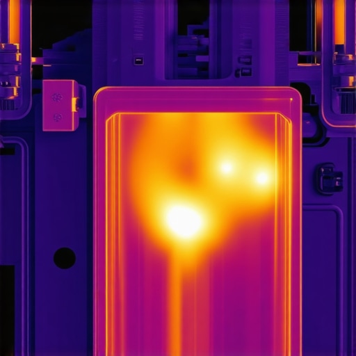 Thermal image showing hotspots in dishwasher electrical parts, used for diagnostics