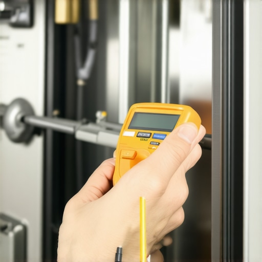 Technician testing dishwasher electrical components with multimeter