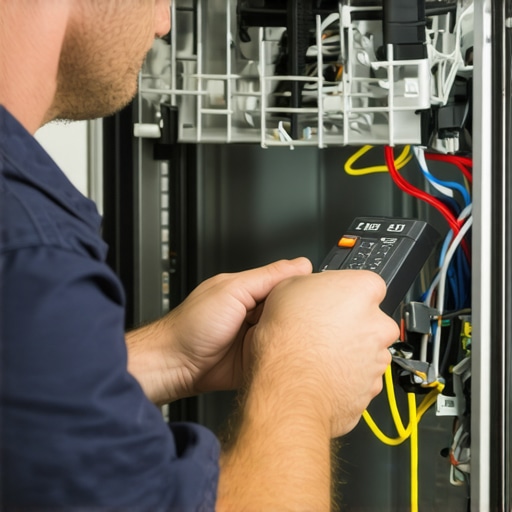 Electrical Testing of Dishwasher Components Technician measuring electrical continuity in dishwasher wiring with multimeter