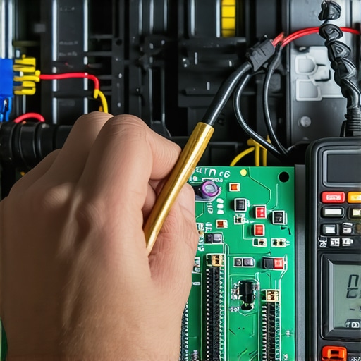 Person using multimeter to diagnose dishwasher electrical component