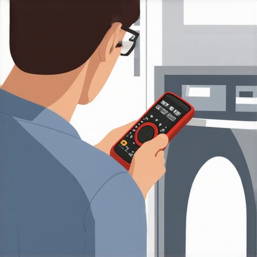 Homeowner testing dishwasher sensor resistance with a multimeter