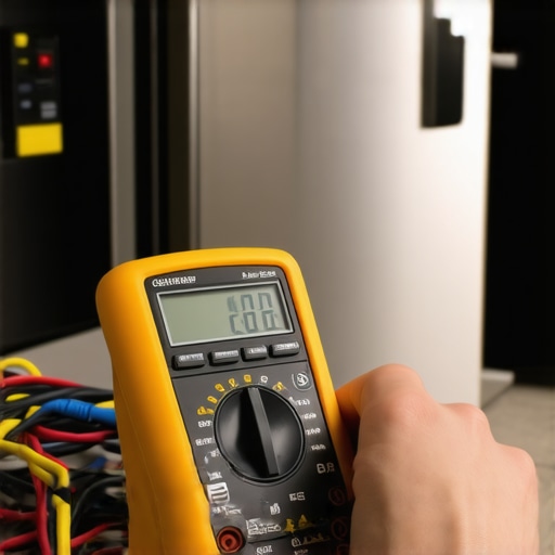 Multimeter Testing Dishwasher Wiring Technician using a multimeter to diagnose dishwasher electrical circuits