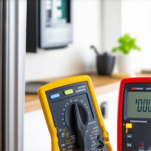 Electronics technician testing dishwasher control board with multimeter