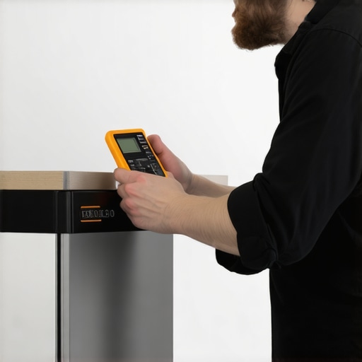 Close-up of a multimeter connected to a dishwasher for diagnostics