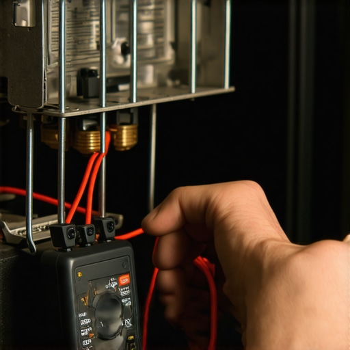 A professional using a multimeter to check a dishwasher inlet valve
