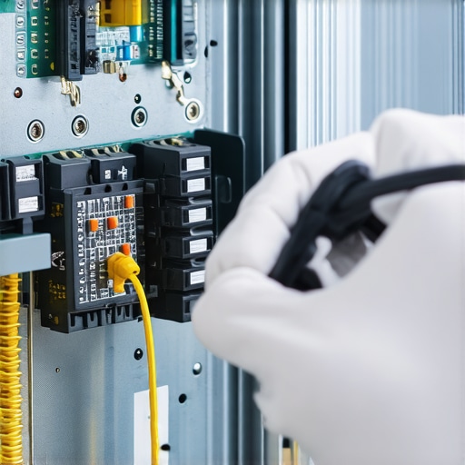 Technician testing a dishwasher's control circuit with a smart logic probe