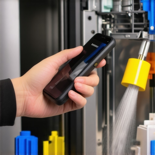 Person inspecting dishwasher spray arm with a smartphone camera.