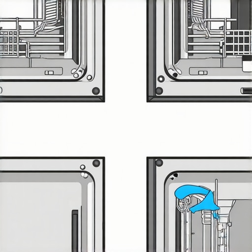 Illustration of a person inspecting and cleaning dishwasher spray arms.