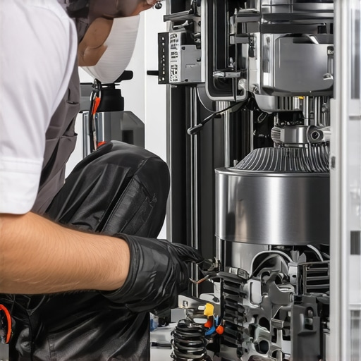 Tech inspecting dishwasher pump for loose parts during repair