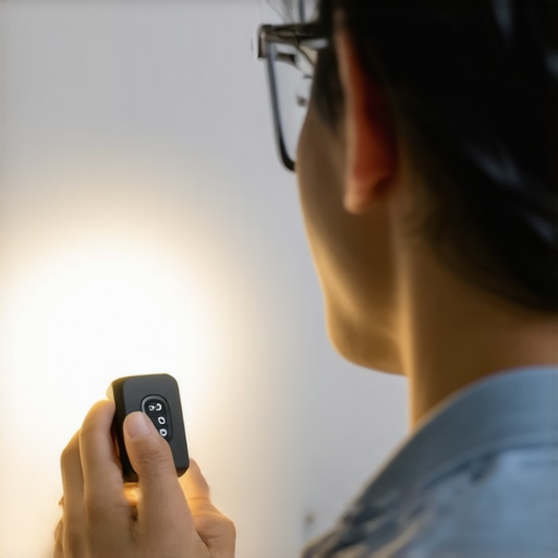 Using a flashlight and mirror to find appliance serial number in tight spot