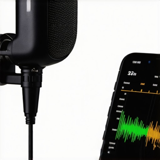 Smartphone with sound analysis app capturing appliance noise for diagnostics