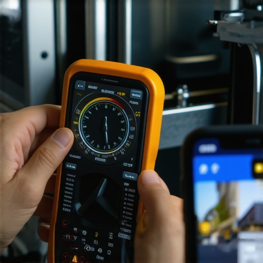 A technician testing a dishwasher's control board with a multimeter, inspecting spray arms with a smartphone camera, and analyzing diagnostics on a mobile app.