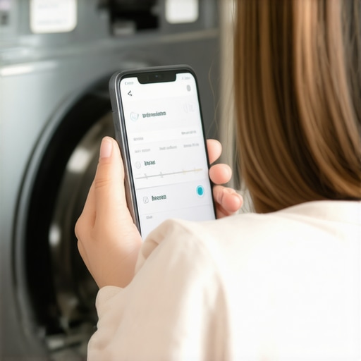 Person recording dishwasher noise with a smartphone