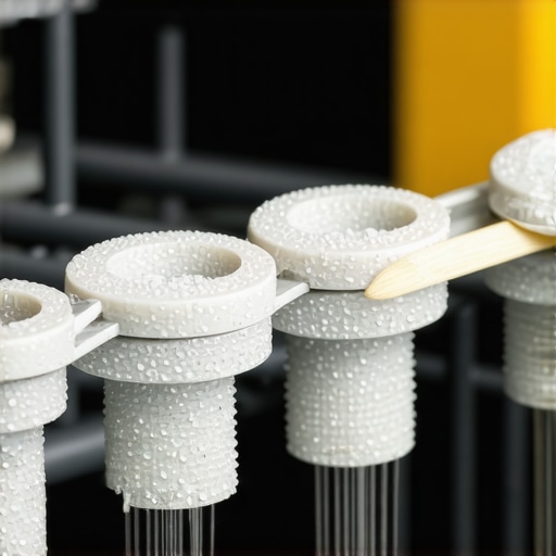 Technician inspecting and clearing dishwasher spray nozzles with a toothpick to remove mineral build-up.