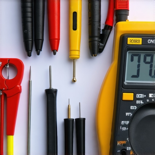 Essential Diagnostic Tool for Appliance Repairs A technician's hand holding a multimeter testing an appliance wiring harness