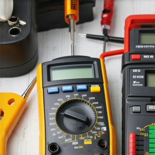 Person using a multimeter to diagnose an appliance motor during repair process.
