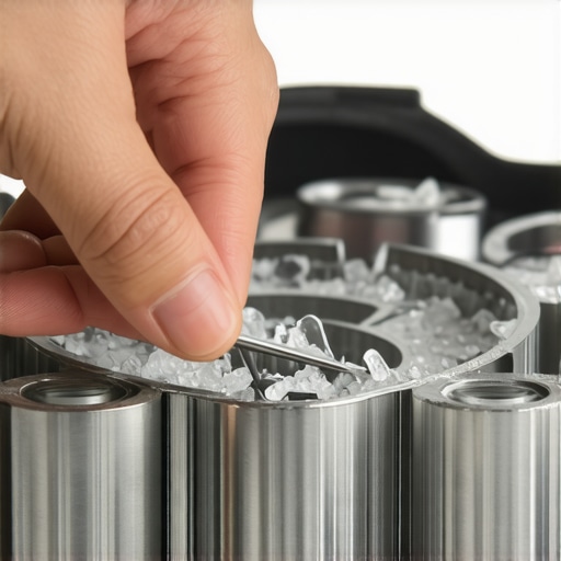 Person using tweezers to extract glass shards from dishwasher impeller