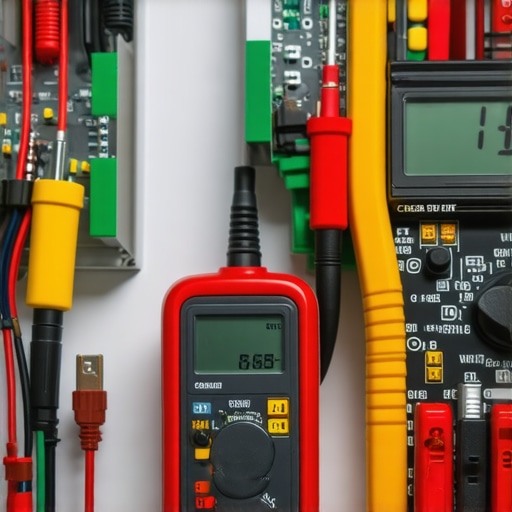 A technician testing an appliance's wiring with a digital multimeter