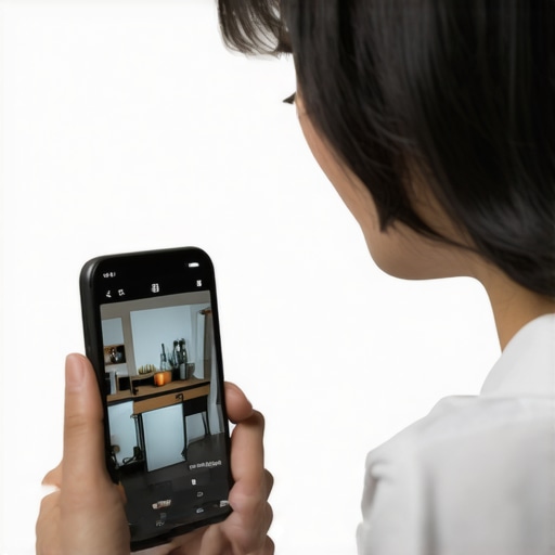 Person holding a smartphone near a dishwasher while recording fault noise