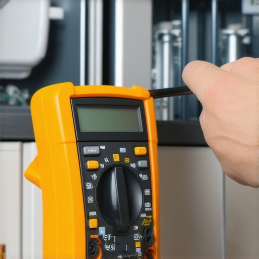 Diagnostic Tools in Action Technician using multimeter and borescope to diagnose dishwasher issues