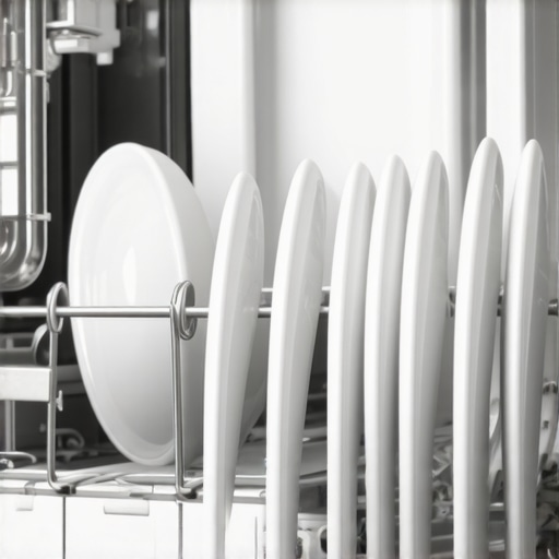 A well-loaded dishwasher interior demonstrating proper arrangement for efficient drying and maintenance
