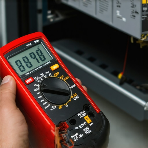 Technician using a multimeter to diagnose a dishwasher's control board during maintenance