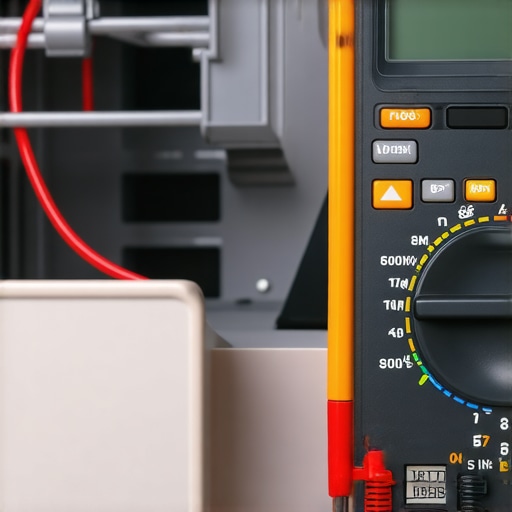 Person using multimeter to test dishwasher heating element for electrical faults