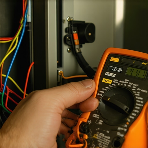 Person using a multimeter to check thermal fuse continuity in an appliance