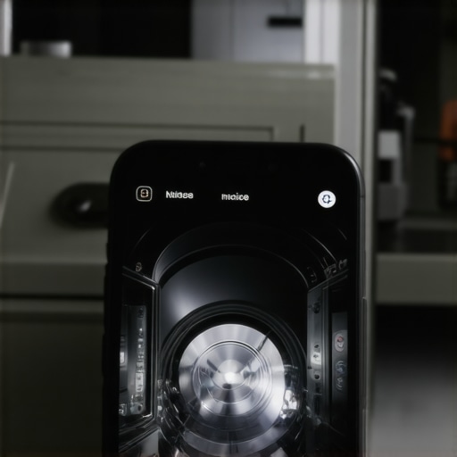A person holding a smartphone recording a dishwasher's grinding noise during operation.