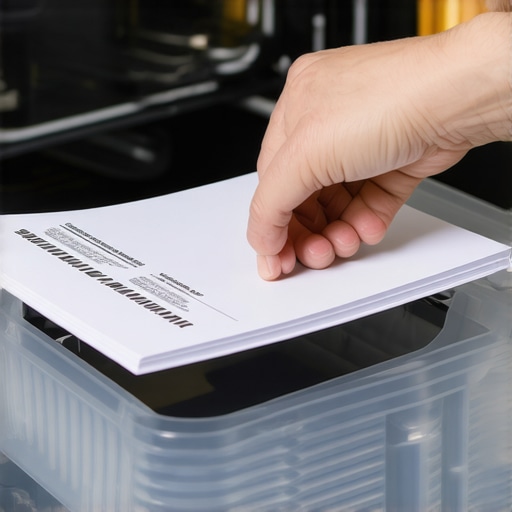 A homeowner retrieving the internal service manual from the bottom of a dishwasher for DIY diagnostics.