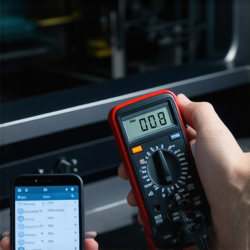 Technician checking dishwasher control board with multimeter and diagnostic codes