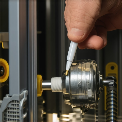 Applying grease to a dishwasher motor shaft Close up of dishwasher motor lubrication process using food-grade grease