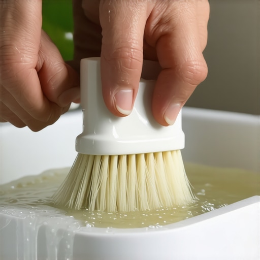 Cleaning Your Sump Filter With a Soft Brush to Stop Foul Odors