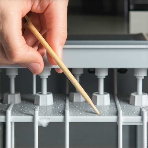 Cleaning the spray arm nozzles with a simple toothpick