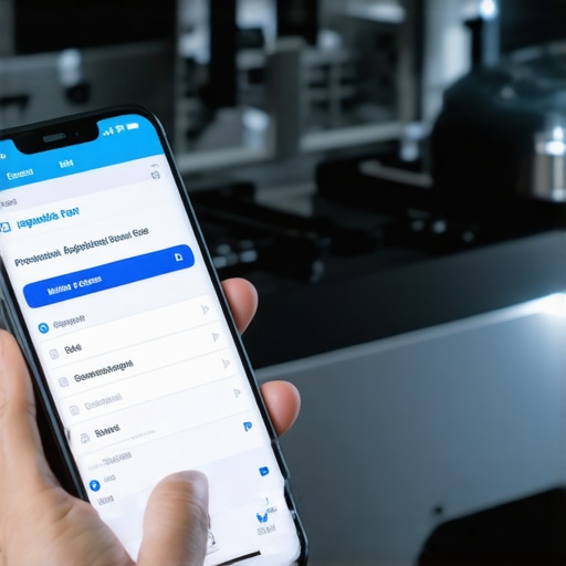 A technician using a smart diagnostic app to troubleshoot a dishwasher error code