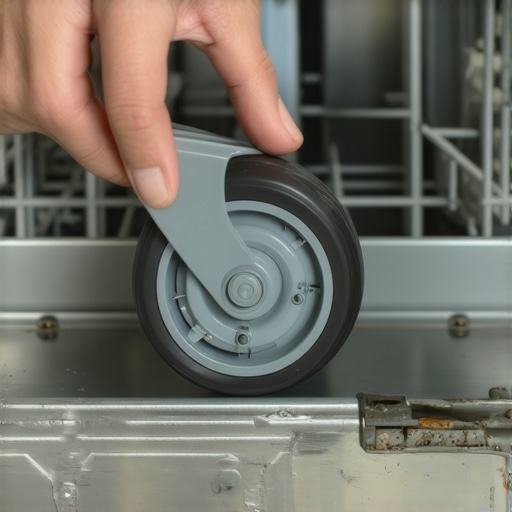 Replacing a broken dishwasher rack wheel roller
