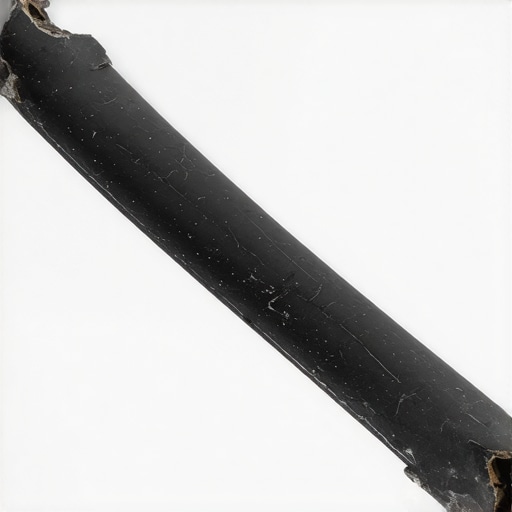Damaged Dishwasher Seal From Chemical Cleaning Close-up view of a cracked and pitted rubber dishwasher gasket caused by improper cleaning agents.
