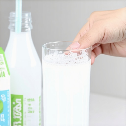 Close up of hard water mineral buildup on glassware with natural cleaning agents nearby