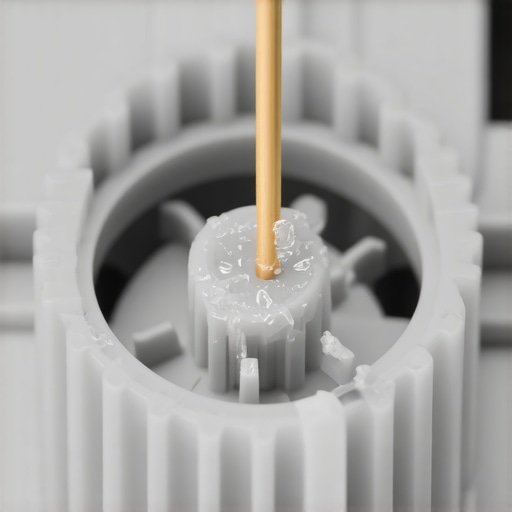 Debris caught in a dishwasher drain pump impeller Close up of a dishwasher pump impeller obstructed by a toothpick and glass shard.