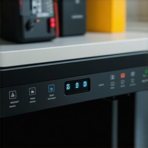 A digital display on a dishwasher showing an error code during a diagnostic troubleshooting session.