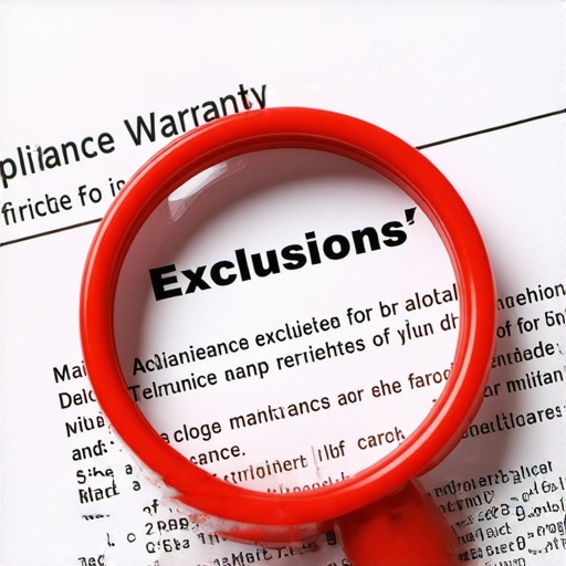 A magnifying glass highlighting the fine print of an appliance service contract.