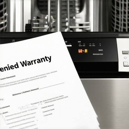 Close up of a warranty claim rejection letter on a kitchen counter