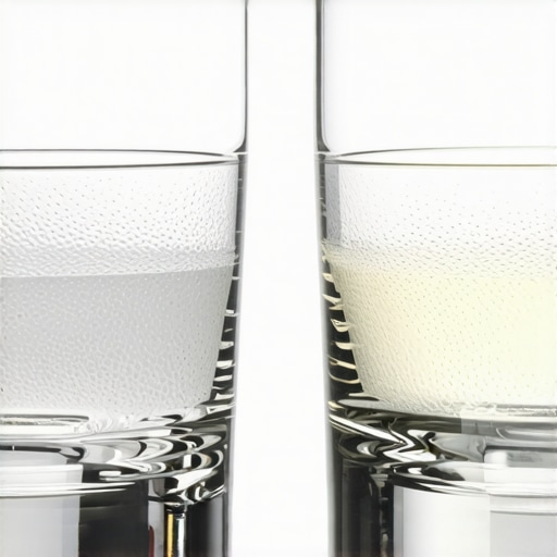 Comparison of hard water film vs permanent glass etching on dishware