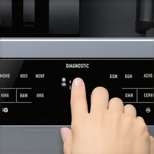 Hands pressing buttons on a dishwasher to enter the secret diagnostic tech menu.