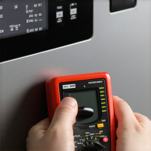 Technician checking dishwasher electronics to verify an error code
