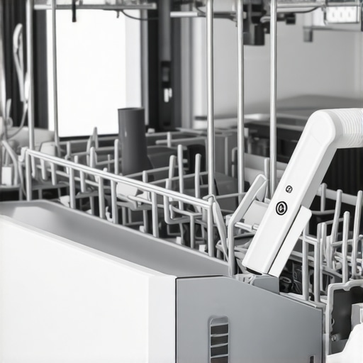 A dishwasher spray arm set at the 6 o'clock position for a diagnostic rotation test.