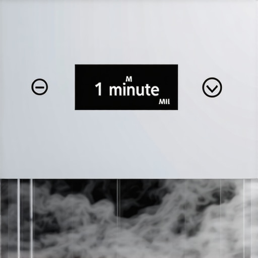Close-up of a dishwasher control panel showing 0:01 time remaining with steam.