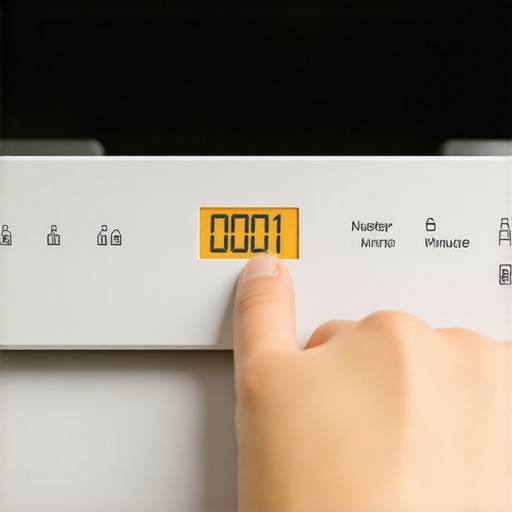 Close-up of a dishwasher display showing one minute remaining on the cycle.